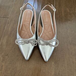 Bow Silver Slingback